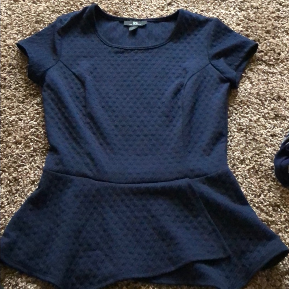 Blue peplum style top